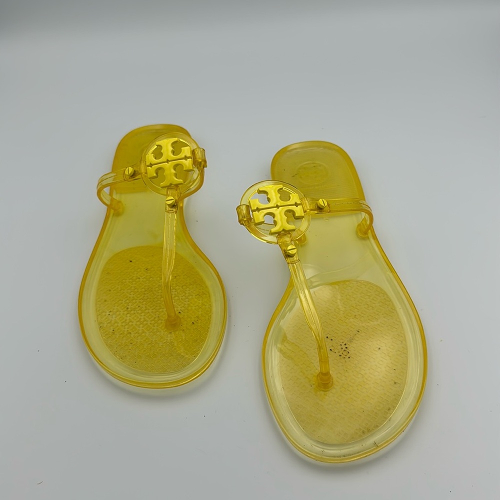 Tory Burch Mini Miller Jelly Sandals Citrus Yellow Women's Size 9